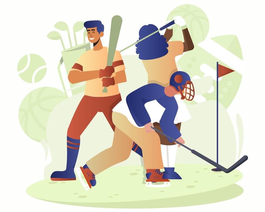 Illustration of most popular sports in the US