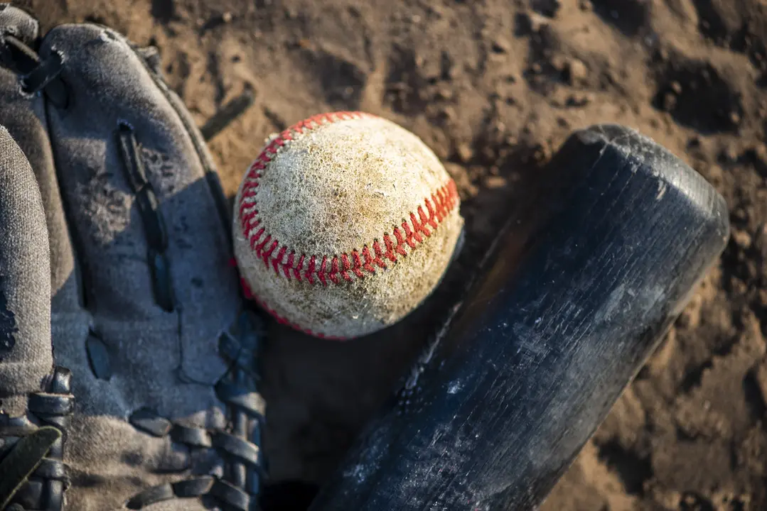 A set of baseball equipment.