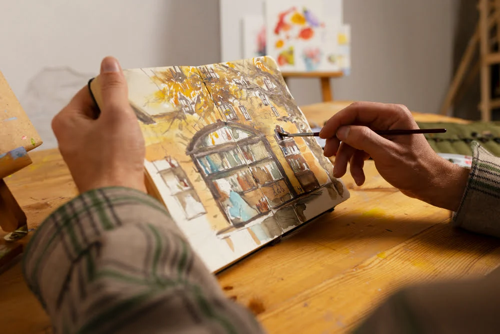 An example of realism painting focus in architectures.